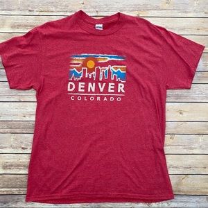 Vintage Denver Colorado T Shirt, Red, Large